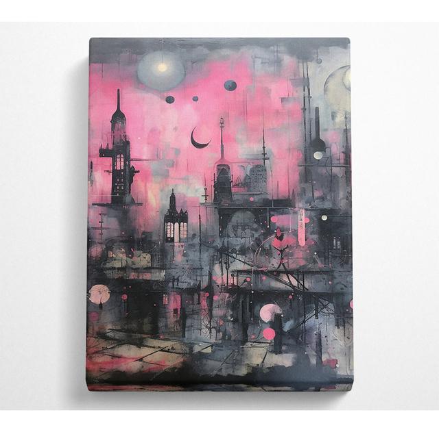 Spooky Pink City - Kunstdrucke auf Segeltuch Bright Star Größe: 121,9 cm H x 81 cm B x 10 cm T on Productcaster.