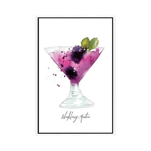 Blackberry Martini by Sara Berrenson - Graphic Art Print on Canvas Ebern Designs Format: White Framed, Size: 101.6cm H x 66.04cm W x 3.81cm D on Productcaster.