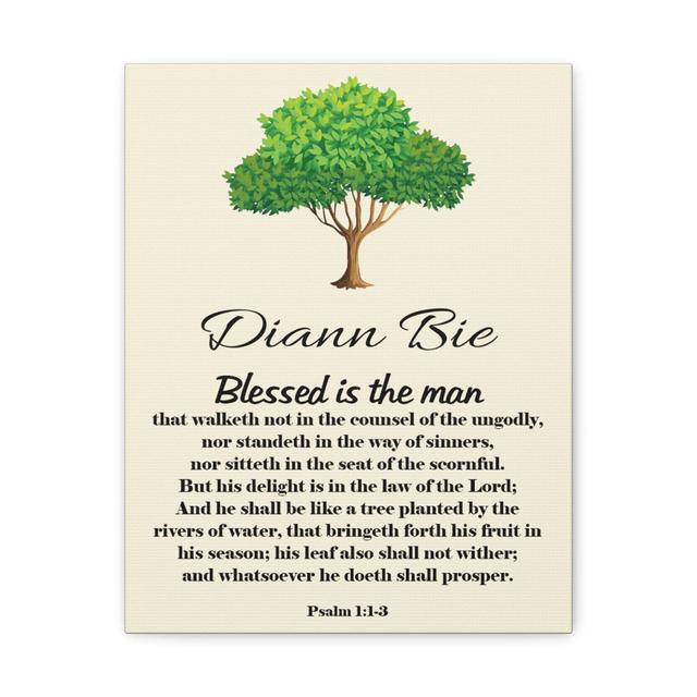 Scripture Walls Personalized Blessed is the Man Psalm 1:1-3 Bible Verse Wall Art Unframed Happy Larry Size: 16cm H x 12cm W x 1.25cm D on Productcaster.