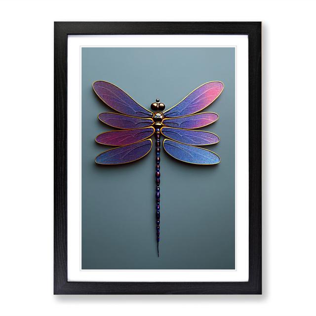 Precious Dragonfly - Picture Frame Graphic Art Brambly Cottage Frame Colour: Black, Size: 46cm H x 34cm W on Productcaster.