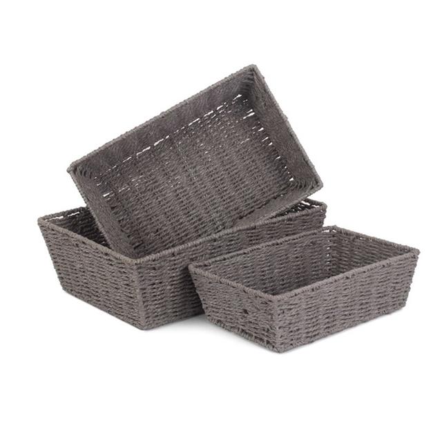 Paper Rope Wicker 3 Piece Basket Set House of Hampton on Productcaster.