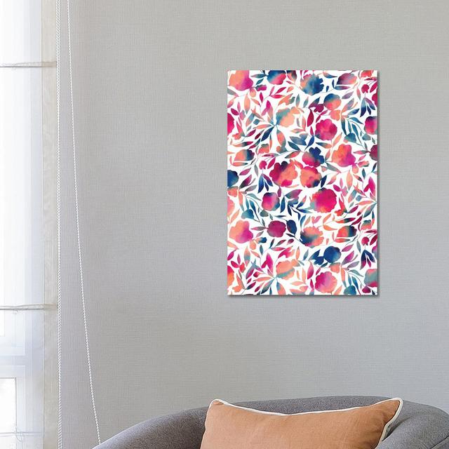 Watercolour Floral Papercut Vibrant Multi by Jacqueline Maldonado - Wrapped Canvas Painting ClassicLiving Size: 66.04cm H x 45.72cm W x 1.91cm D on Productcaster.