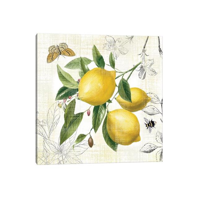 Linen Lemons II by Nan - Print on Canvas August Grove Format: Wrapped Canvas, Size: 45.72cm H x 45.72cm W x 3.81cm D on Productcaster.