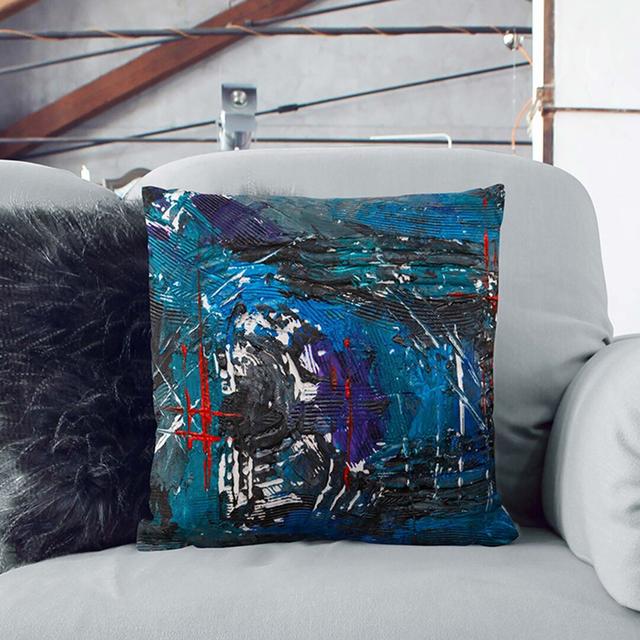 Abstract Art Painting Vol.97 by S.Johnson Cushion with Filling East Urban Home Size: 40 x 40 cm, Backing Colour: Black on Productcaster.