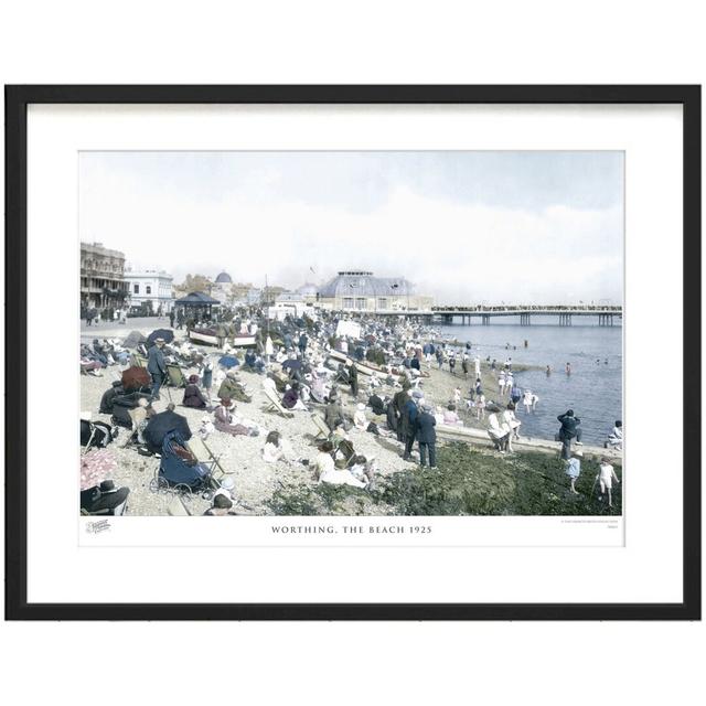 'Worthing, the Beach 1925' by Francis Frith - Picture Frame Photograph Print on Paper The Francis Frith Collection Size: 45cm H x 60cm W x 2.3cm D on Productcaster.