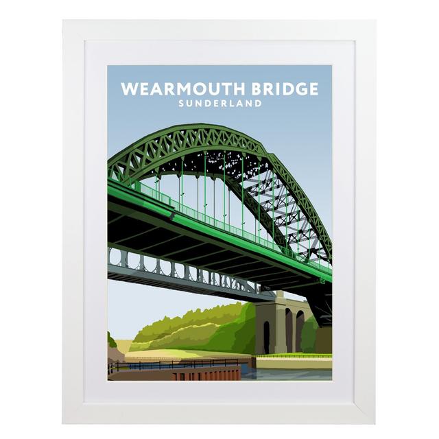 Wearmouth Bridge by Richard O'Neil - Graphic Art Print on Paper East Urban Home Format: White Wood Frame, Size: 54 cm H x 44 cm W x 2.2 cm D on Productcaster.