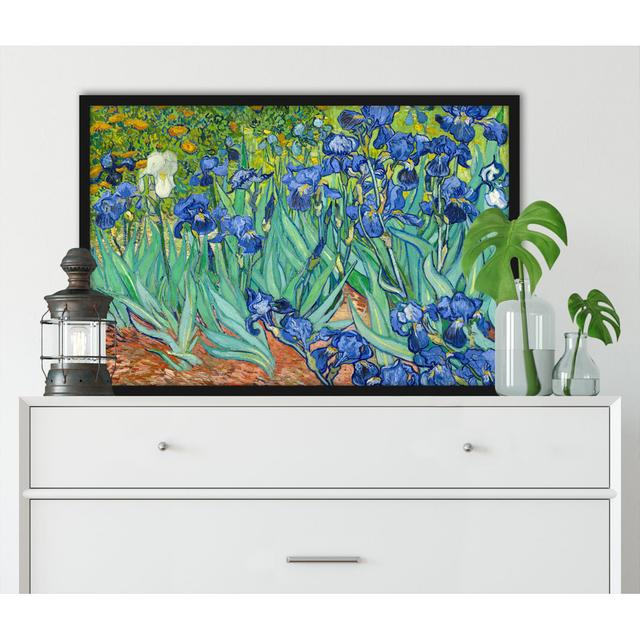 Gerahmter Kunstdruck Irises von Vincent Van Gogh Rosalind Wheeler Maße: 40 cm H x 55 cm B x 2,5 cm T, Format: Gerahmtes Poster on Productcaster.