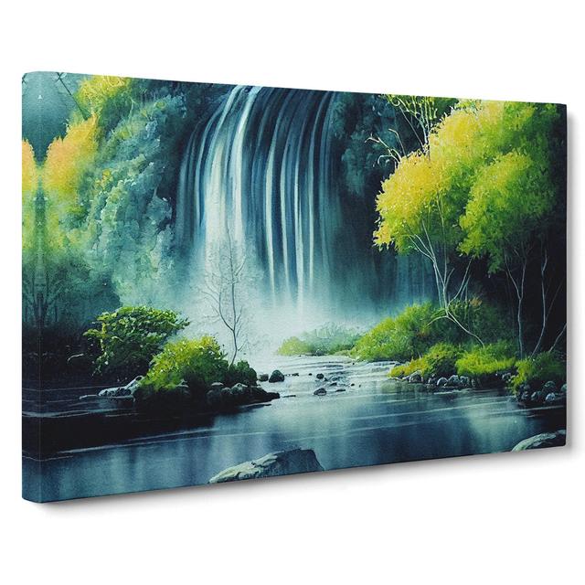 Lush Waterfall Vol.5 - Wrapped Canvas Painting Alpen Home Size: 40cm H x 60cm W x 3cm D on Productcaster.