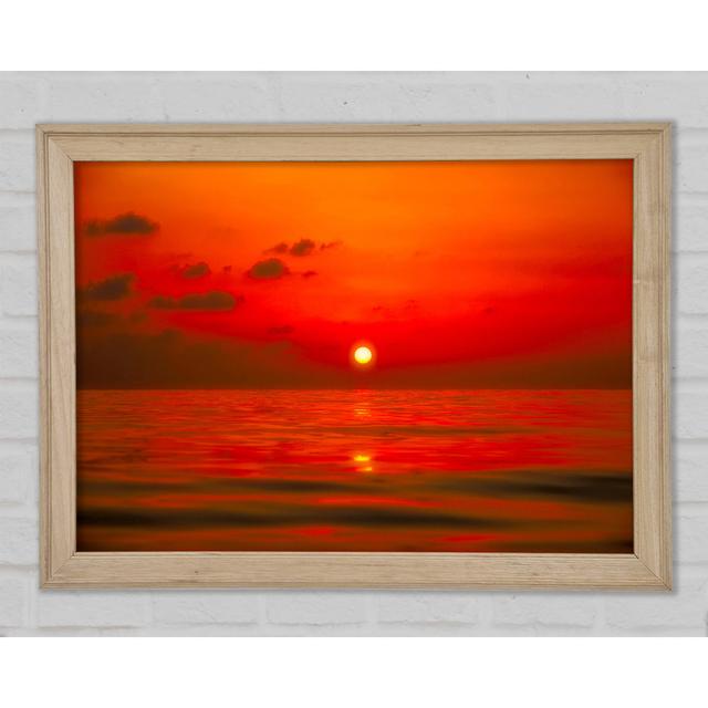 Gerahmtes Leinwandbild Perfect Red Sky Haus am Meer Größe: 42 cm H x 59,7 cm B x 1,5 cm T on Productcaster.