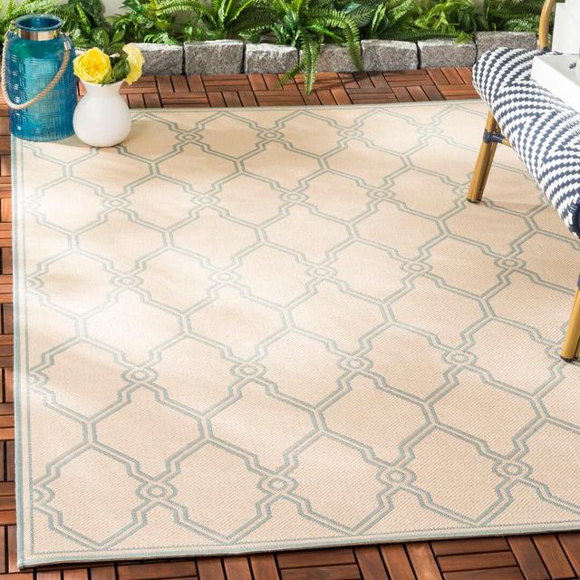 Duren Hooked Cream/Aqua Indoor/Outdoor Rug Fairmont Park Rug Size: Rectangle 200 x 300cm on Productcaster.