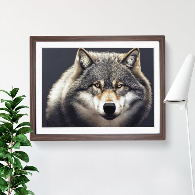 Inspirational Wolf - Single Picture Frame Print 17 Stories Size: 46cm H x 64cm W x 2cm D, Frame Colour: Walnut Framed on Productcaster.