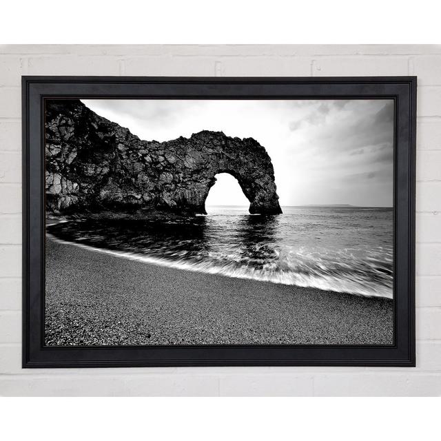 Gateway To The Ocean B N W Framed Print Highland Dunes Size: 21cm H x 29.7cm W on Productcaster.