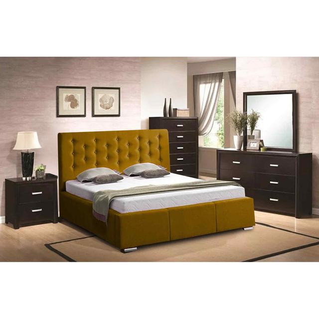 Pinia Bed Super King Plush Velvet Pink Envisage Trade Size: Super King (6'), Colour: Mustard on Productcaster.