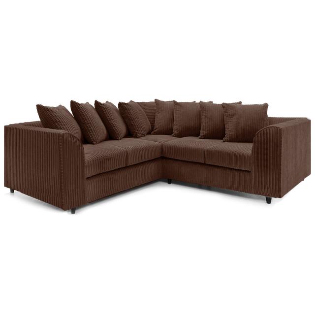 Anamia 3 - Piece Corduroy Corner Sectional Latitude Run Upholstery Colour: Chocolate on Productcaster.