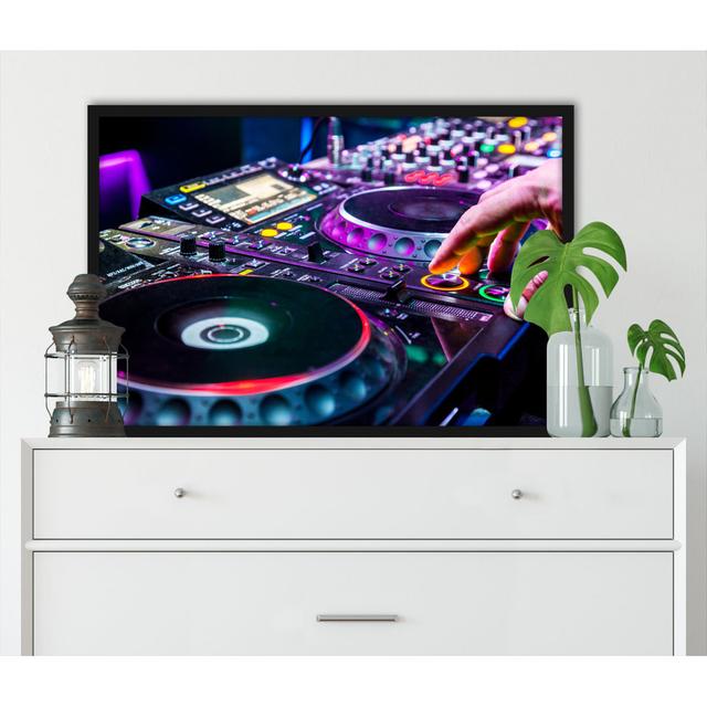 Gerahmtes Poster Modern Illuminated DJ Desk ModernMoments Größe: 55 cm H x 40 cm B x 2.5 cm T on Productcaster.