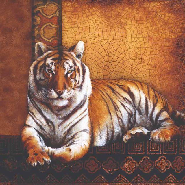 Staring Contest Tiger - Wrapped Canvas Painting Latitude Vive Size: 30cm H x 30cm W x 3.8cm D on Productcaster.