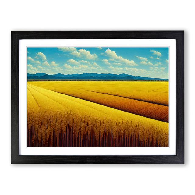 Luscious Wheat Field - Picture Frame Art Prints 17 Stories Size: 46cm H x 64cm W x 2cm D, Frame Colour: Black on Productcaster.