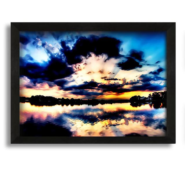 The Rays of God - Single Picture Frame Art Prints Highland Dunes Size: 21cm H x 30cm W x 10cm D, Format: Black Framed Canvas on Productcaster.