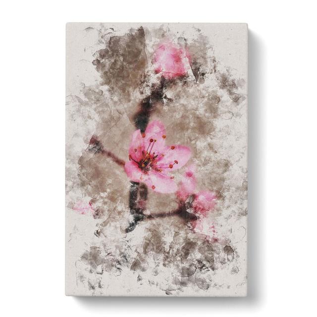 Pink Cherry Blossom Flowers Vol.1 - Wrapped Canvas Graphic Art East Urban Home Size: 50cm H x 35cm W x 3cm D on Productcaster.