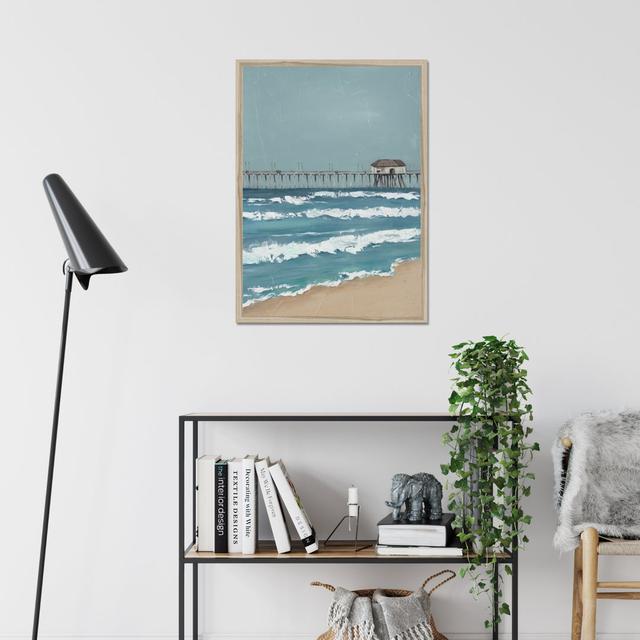 Fishing Pier Diptych II by Jade Reynolds - Wrapped Canvas Painting House of Hampton Format: Natural Wood Framed Paper Print, Size: 80cm H x 55cm W on Productcaster.