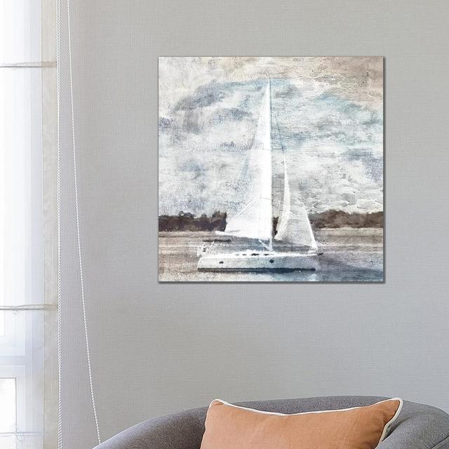 Sailboat On Water by Bluebird Barn - Wrapped Canvas Painting Longshore Tides Size: 66.04cm H x 66.04cm W x 1.91cm D on Productcaster.