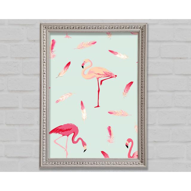 Pink Flamingo Feathers - Single Picture Frame Art Prints Bright Star Size: 141.4cm H x 100cm W x 3cm D on Productcaster.