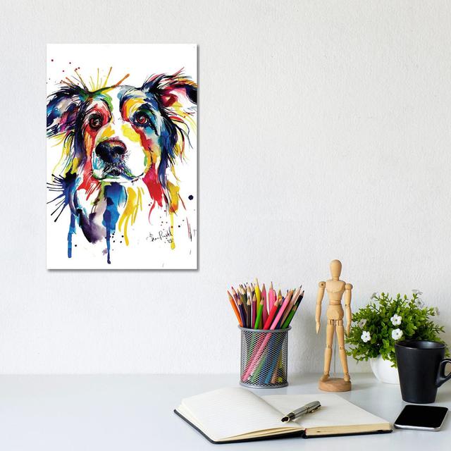 Border Collie by Weekday Best - Wrapped Canvas Painting Ebern Designs Size: 31cm H x 20.5cm W x 1.9cm D on Productcaster.