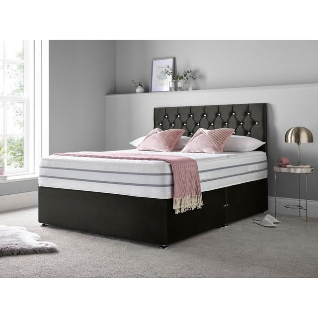 Boltwood Divan Bed Set Rosdorf Park Colour: Black, Size: Super King (6'), Storage Type: No Drawers on Productcaster.