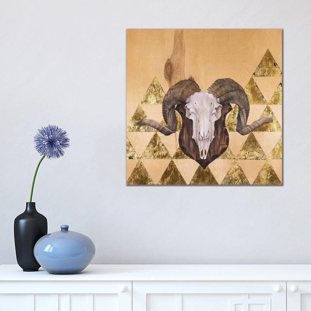 Ram Skull by Andrea Fairservice - Graphic Art on Canvas Union Rustic Format: Wrapped Canvas, Size: 45.72cm H x 45.72cm W on Productcaster.