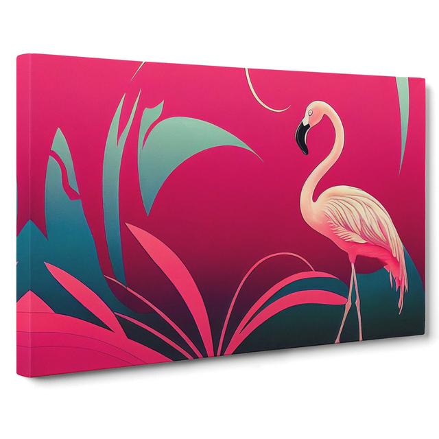 Spectacular Flamingo Abstract - Wrapped Canvas Graphic Art Bay Isle Home Size: 50cm H x 76cm W x 3cm D on Productcaster.