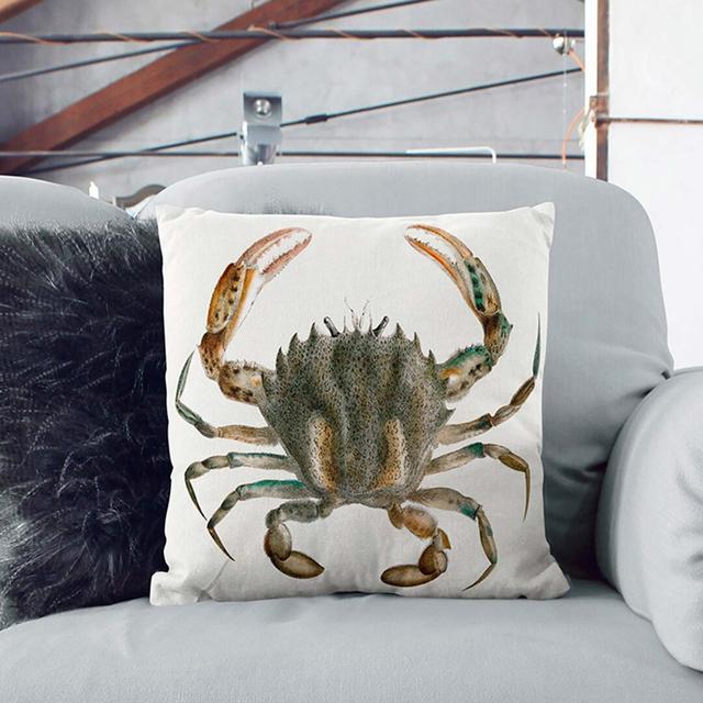 Lady Crab by J.E. De Kay Cushion with Filling East Urban Home Size: 55cm H x 55cm W x 20cm D on Productcaster.