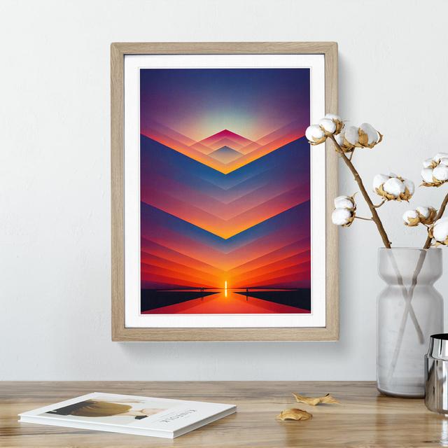 Gracious Abstract Sunset - Single Picture Frame Painting Metro Lane Size: 46cm H x 34cm W x 2cm D, Frame Colour: Oak on Productcaster.