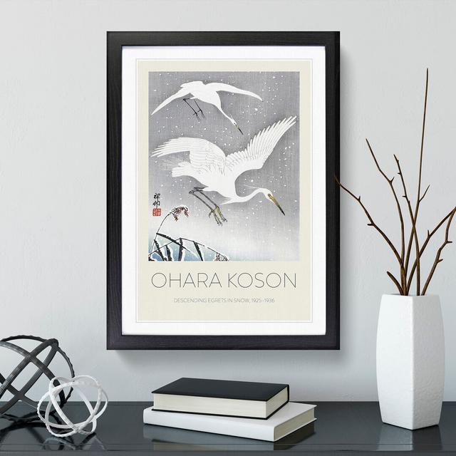 Descending Egrets by Ohara Koson - Picture Frame Graphic Art East Urban Home Frame Option: Black Framed, Size: 48cm H x 36cm W x 2cm D on Productcaster.