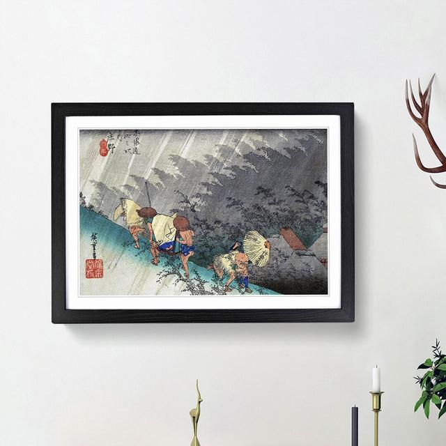 White Rain at Shono by Utagawa Hiroshige - Picture Frame Art Prints East Urban Home Frame Option: Black Framed, Size: 36cm H x 48cm W x 2cm D on Productcaster.