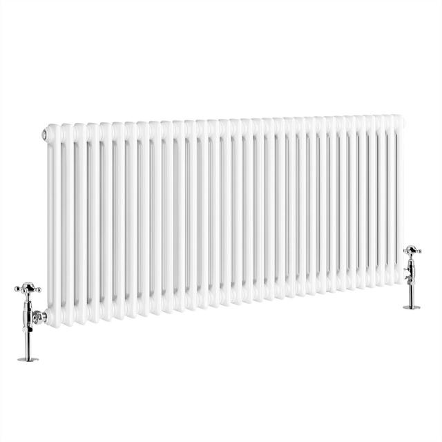 Tryphosa Traditional Column Horizontal Designer Radiator Belfry Heating Radiator Colour: White, Size: 60cm H x 146cm W on Productcaster.