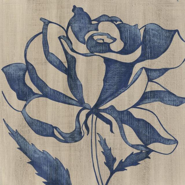 Indigo Rose by Chariklia Zarris - Wrapped Canvas Painting Rosalind Wheeler Size: 30cm H x 30cm W on Productcaster.