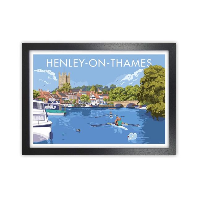 Henley On Thames Travel Art Print By Stephen Millership A1 / Canvas Highland Dunes Format: Black Framed Paper, Size: 25cm H x 34cm W x 3cm D on Productcaster.