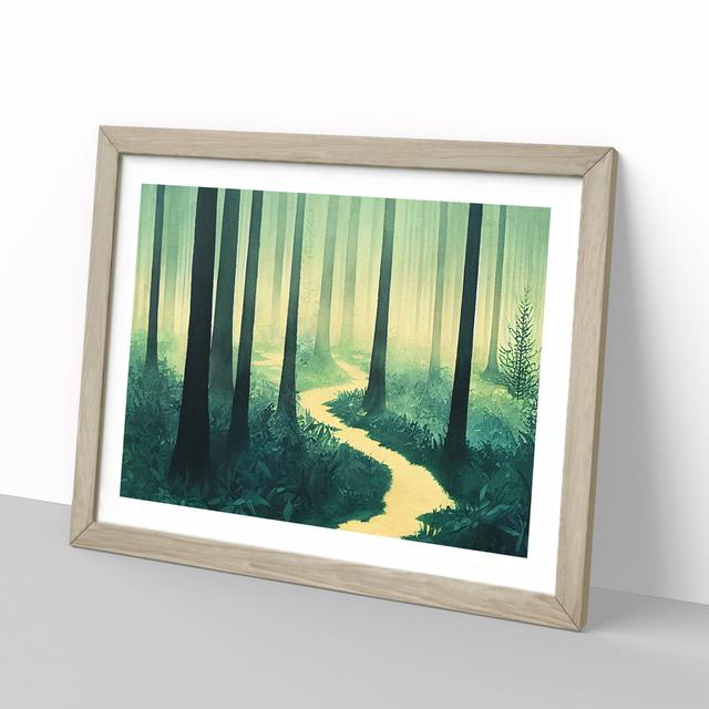 Forest in Watercolour Vol.7 - Picture Frame Painting Alpen Home Size: 25cm H x 34cm W x 2cm D, Frame Colour: Oak on Productcaster.