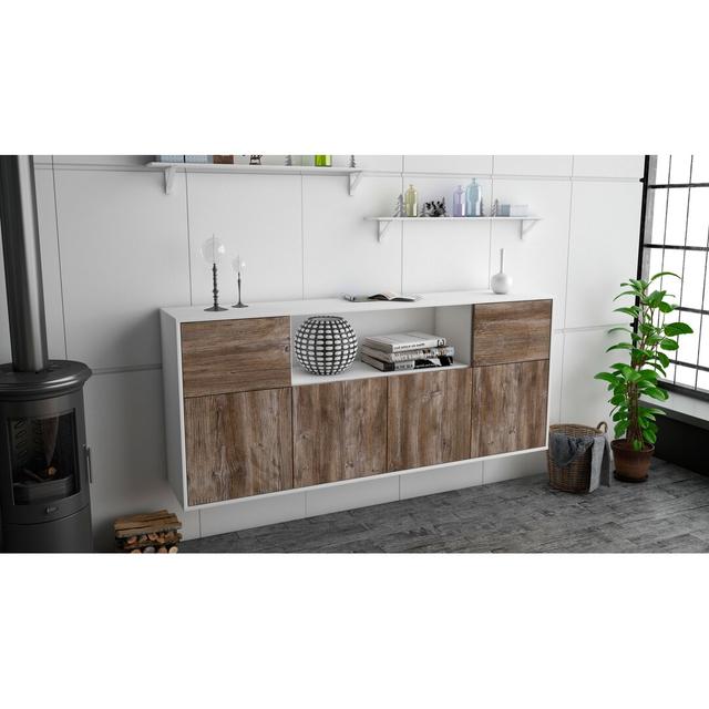 Sudbury Sideboard Brayden Studio Colour (Body/Front): White Mat/Driftwood on Productcaster.