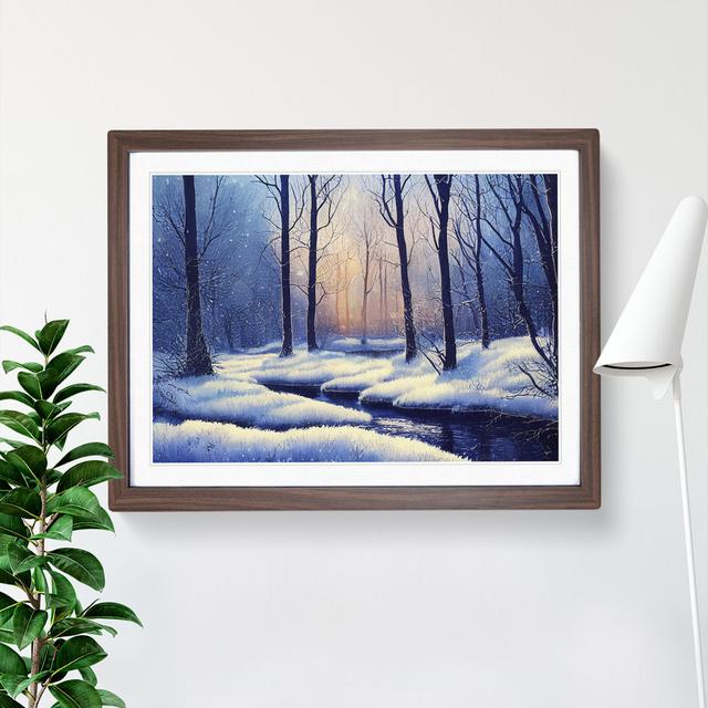 Winter Forest Watercolour Vol.4 - Picture Frame Graphic Art Alpen Home Size: 34cm H x 46cm W x 2cm D, Format: Walnut Framed on Productcaster.