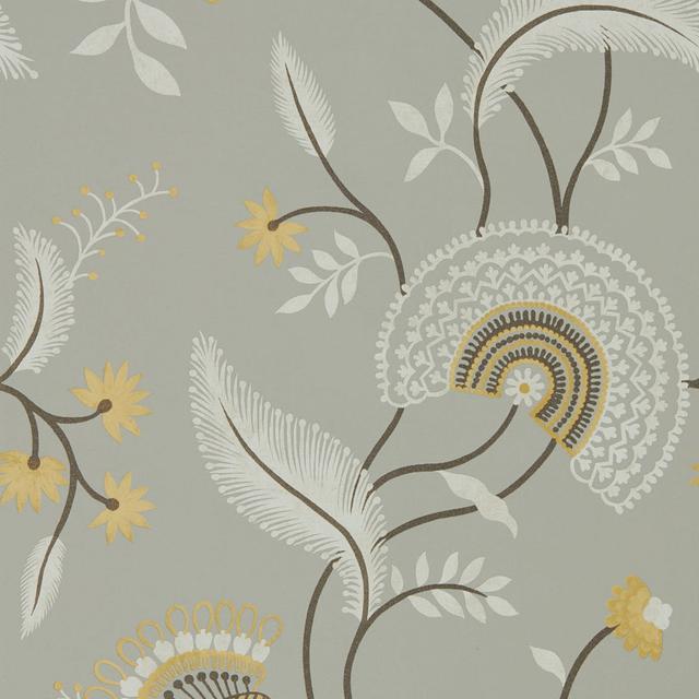 Hakimi 10.05m x 52cm Matte Wallpaper Roll Sanderson Colour: Grey on Productcaster.