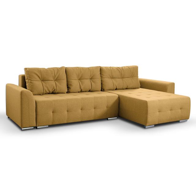 Ecksofa Ashonta mit Bettfunktion Perspections Polsterfarbe: Senfgelb on Productcaster.