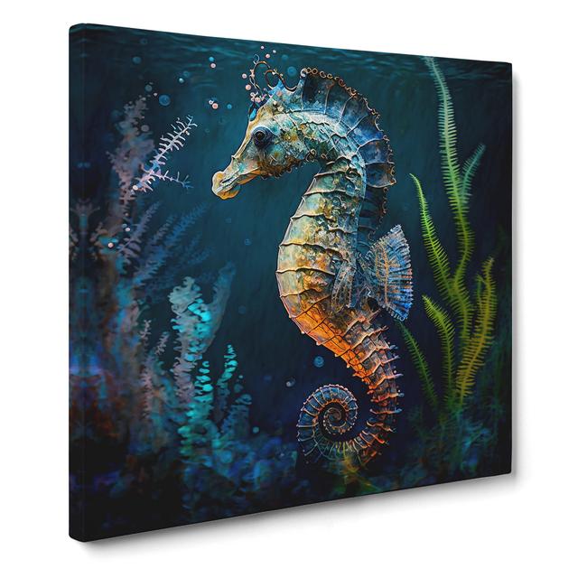 Seahorse Impressionism No.1 House of Hampton Size: 50cm H x 50cm W x 3cm D on Productcaster.