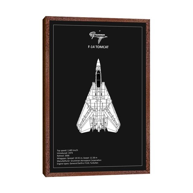 BP F-14-Tomcat by Mark Rogan - Graphic Art Print on Canvas Williston Forge Size: 101.6cm H x 66.04cm W x 3.81cm D, Format: Classic Brown Wood Framed on Productcaster.