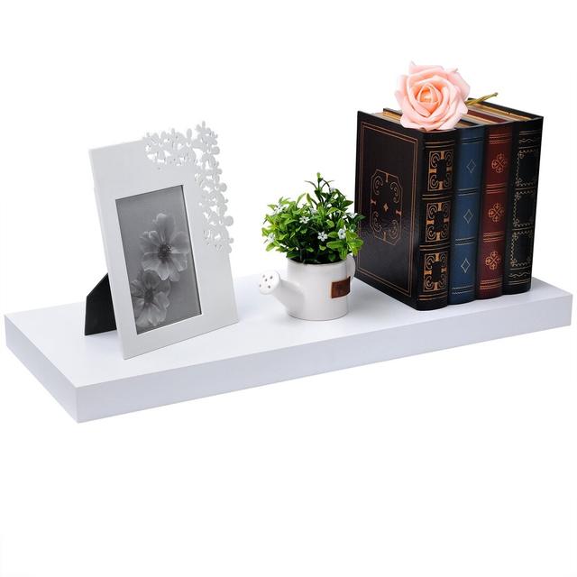 Geatches 2 Piece Floating Shelf (Set of 2) 17 Stories Finish: White, Size: 3.8cm H x 50cm W x 22.9cm D on Productcaster.