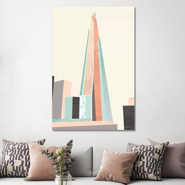 Graphic Pastel Architecture I by Green Lili - Wrapped Canvas Print Metro Lane Size: 152.4cm H x 101.6cm W x 3.81cm D on Productcaster.