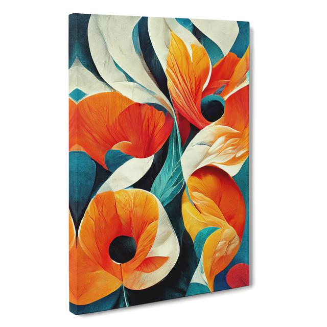 Floral In Abstract No.4 - Wrapped Canvas Print Marlow Home Co. Size: 60cm H x 40cm W x 3cm D on Productcaster.