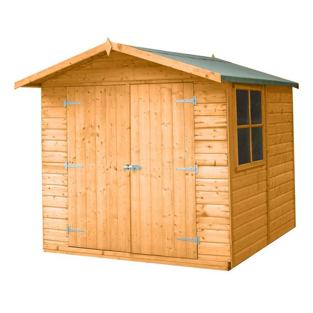 7 Ft. W x 7 Ft. D Shiplap Apex Wooden Shed Shire GB Treatment: Dip Treated, Installation Included: No on Productcaster.