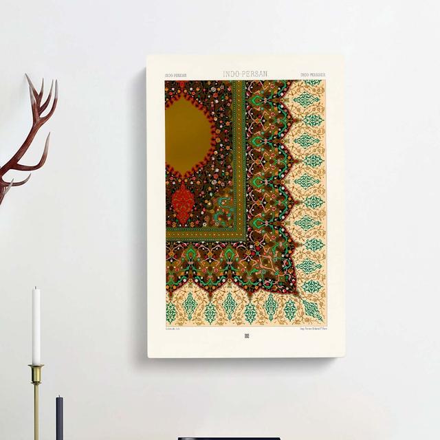 Ornate Indo Persian Pattern by Albert Racinet - Wrapped Canvas Graphic Art Print East Urban Home Size: 91cm H x 60cm W x 3cm D on Productcaster.