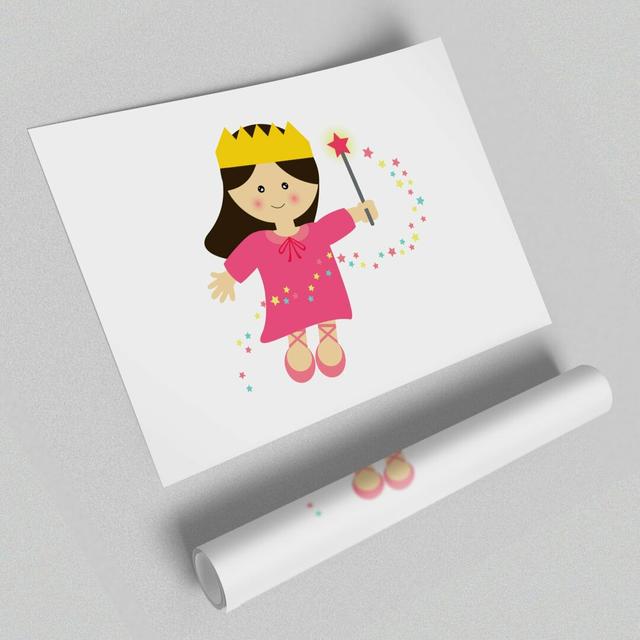 Magical Princess Childrens - Graphic Art Print on Paper East Urban Home Size: 42cm H x 59.4cm W on Productcaster.